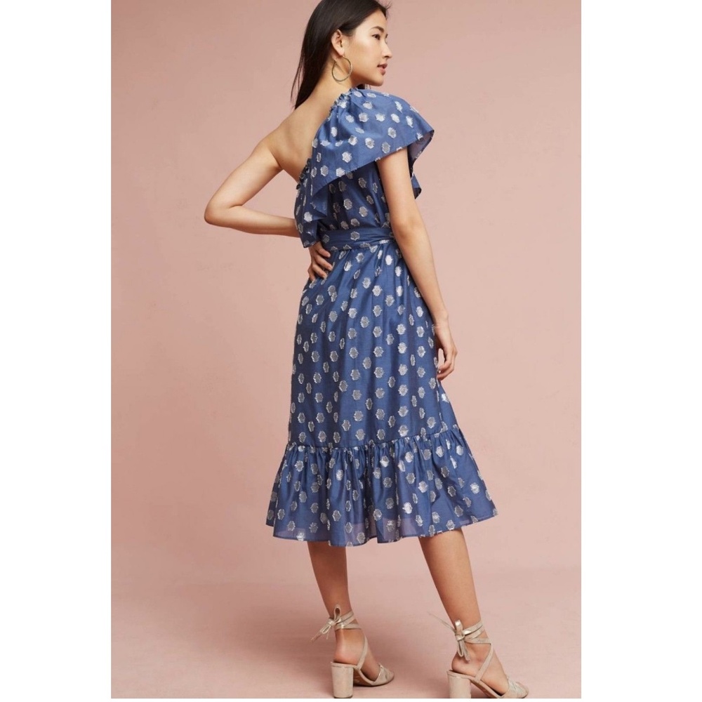 Anthropologie Shoshanna Mykonos One-Shoulder Dress - Picture 3 of 8